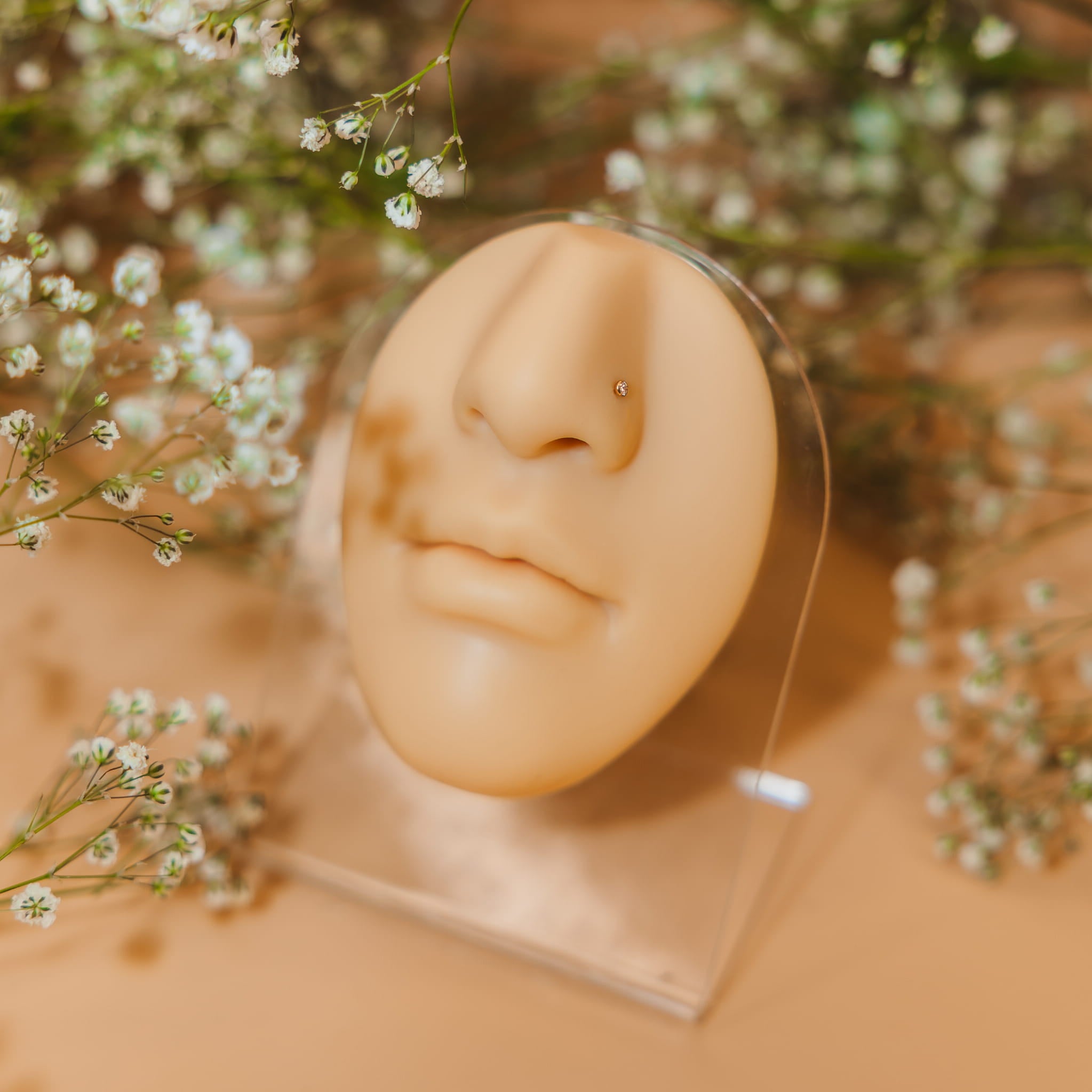 Tytanowy Kolczyk do nosa z cyrkonią złoty PIGMEJ Nostril