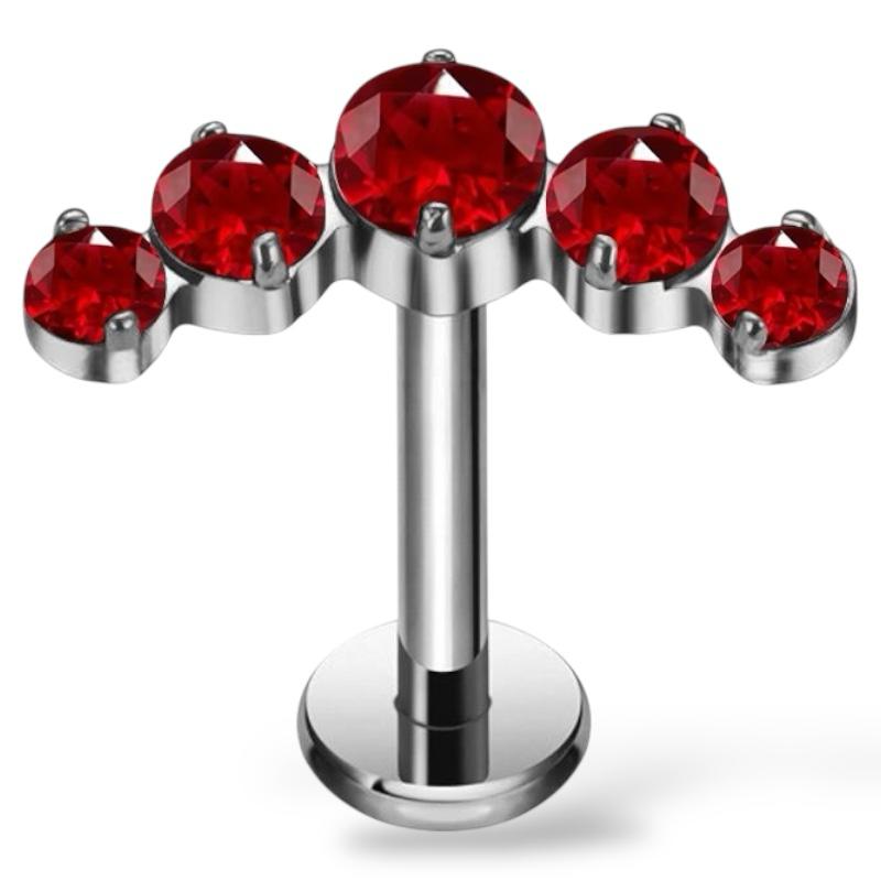 Tytanowy labret ozdobny z cyrkoniami