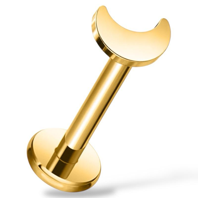 Tytanowy labret z księżycem