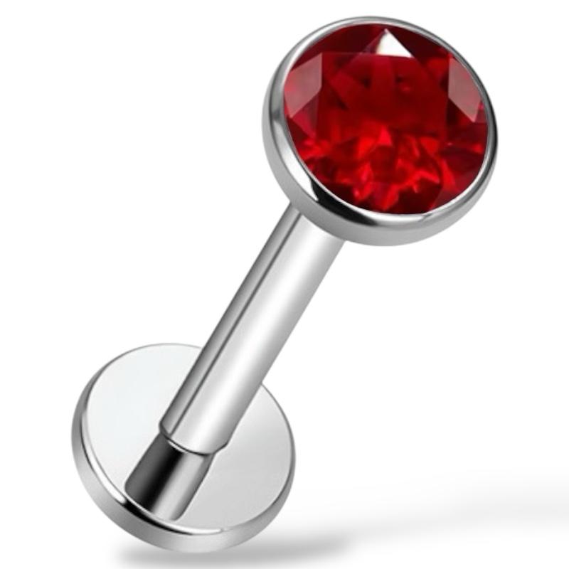 Tytanowy labret z cyrkonią