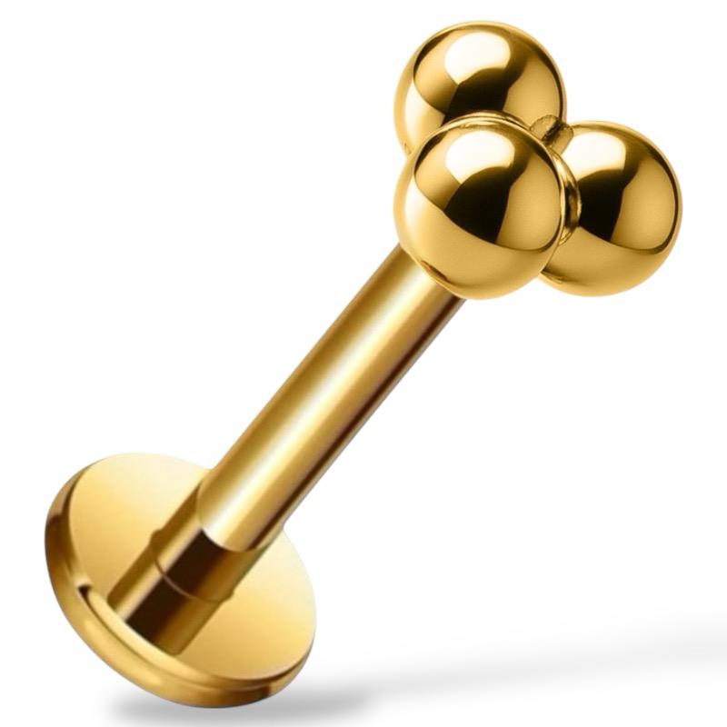 Tytanowy labret z kuleczkami